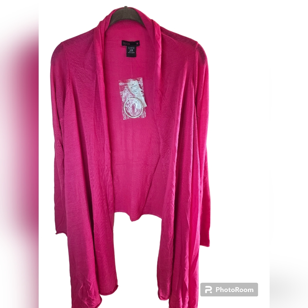 Joyce Leslie women's pink high low long-sleeved cardigan size S/M